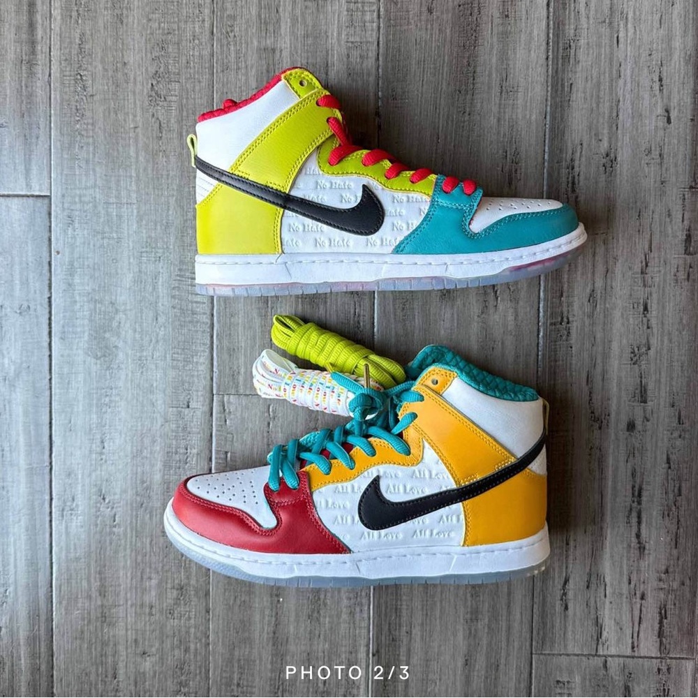 Nike Teal and White High-Top Sneakers